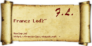 Francz Leó névjegykártya